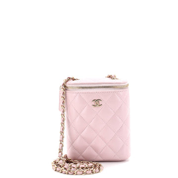Chanel Vertical Classic Vanity Case with Chain Quilted Caviar Small