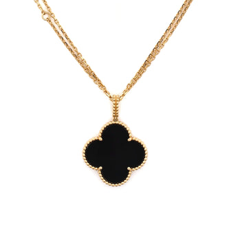 Van Cleef & Arpels Magic Alhambra Long Necklace 18K Yellow Gold and Onyx