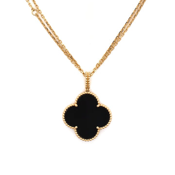 Van Cleef & Arpels Magic Alhambra Long Necklace 18K Yellow Gold and Onyx