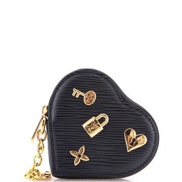 Louis Vuitton Heart Coin Purse Love Lock Epi Leather