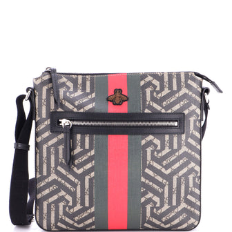 Gucci Front Zip Messenger Caleido GG Coated Canvas Medium