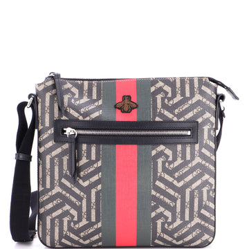 Gucci Front Zip Messenger Caleido GG Coated Canvas Medium
