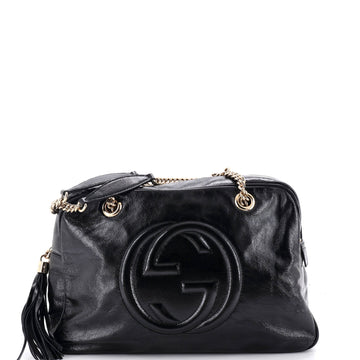 Gucci Soho Chain Zip Shoulder Bag Patent Medium