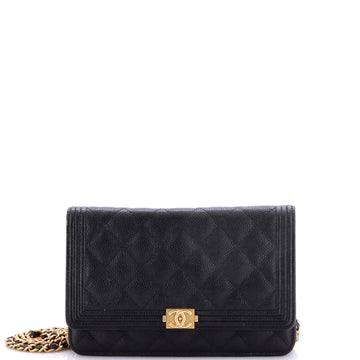 Chanel Boy Wallet on Chain Quilted Caviar