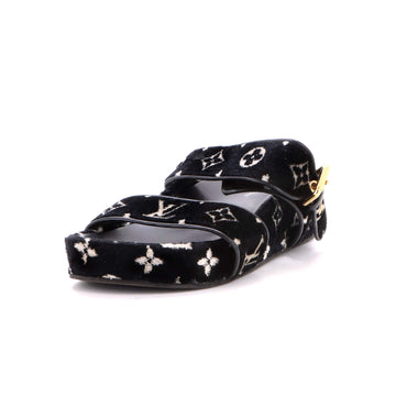 Louis Vuitton Women's Flatform Mule Sandals Monogram Velvet
