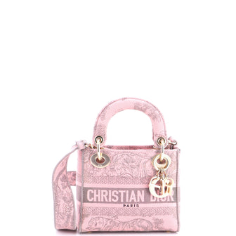 Christian Dior Lady D-Lite Bag Embroidered Canvas Mini