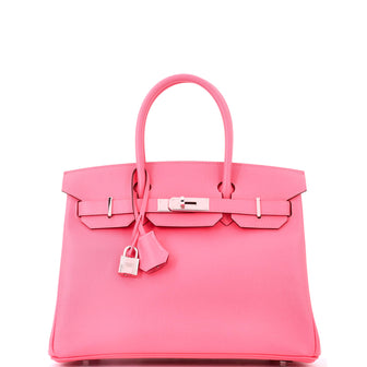 Hermes Birkin Handbag Pink Epsom with Palladium Hardware 30