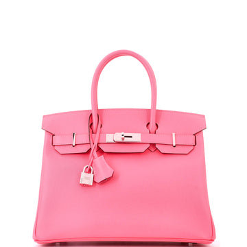 Hermes Birkin Handbag Pink Epsom with Palladium Hardware 30
