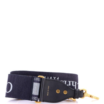 Christian Dior Logo Shoulder Strap Embroidered Canvas