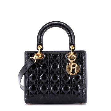 Christian Dior Lady Dior NM Bag Cannage Quilt Patent Medium