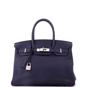 Hermes Birkin Handbag Verso Togo with Palladium Hardware 30