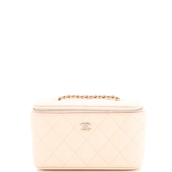 Chanel Classic Vanity Case with Chain Quilted Caviar Small