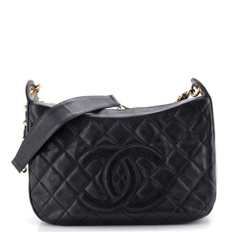 Chanel Timeless CC Chain Shoulder Bag Quilted Caviar Medium