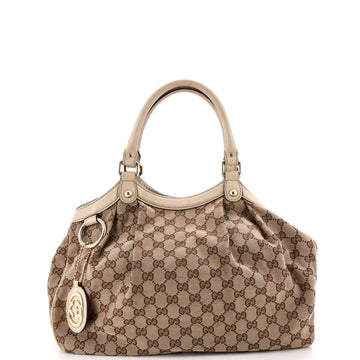 Gucci Sukey Tote GG Canvas with Leather Medium