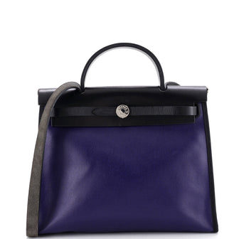 Hermes Herbag Zip Berline Vache Canvas and Leather 31