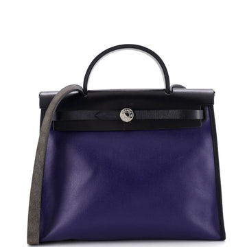 Hermes Herbag Zip Berline Vache Canvas and Leather 31