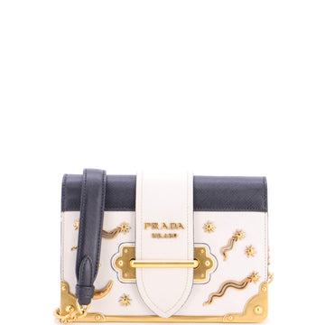 Prada Cahier Crossbody Bag Embellished Leather Small