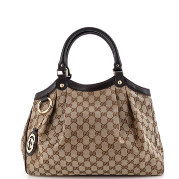 Gucci Sukey Tote GG Canvas with Leather Medium