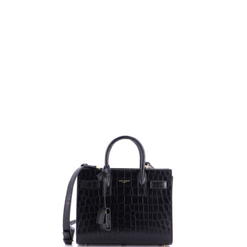 Saint Laurent Sac de Jour NM Bag Crocodile Embossed Leather Nano