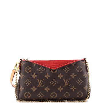 Louis Vuitton Pallas Clutch Monogram Canvas with Leather