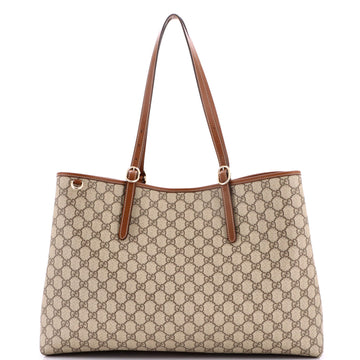Gucci Emblem Tote GG Coated Canvas Large