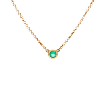 Tiffany & Co. Elsa Peretti Color By The Yard Pendant Necklace 18K Yellow Gold with Emerald .07CT