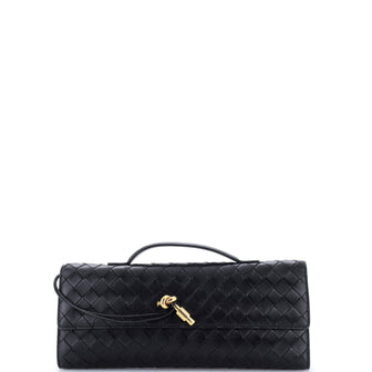 Bottega Veneta Andiamo Top Handle Clutch Intrecciato Nappa Long