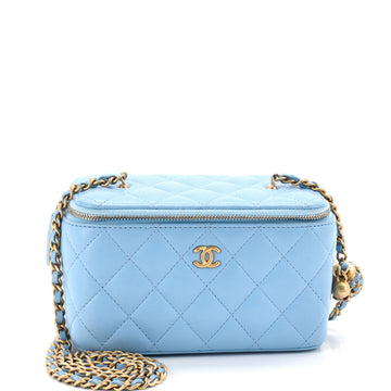 Chanel Pearl Crush Vanity Case with Chain Quilted Lambskin Small