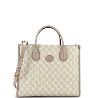 Gucci Interlocking G Tote GG Coated Canvas and Leather Small