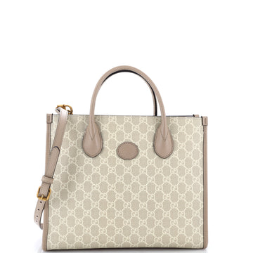 Gucci Interlocking G Tote GG Coated Canvas and Leather Small