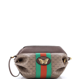 Gucci Web Butterfly Candy Crossbody Bag Mini GG Coated Canvas