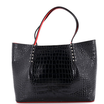 Christian Louboutin Cabarock Tote Crocodile Embossed Leather Large