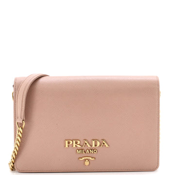 Prada Chain Wallet Crossbody Saffiano Leather