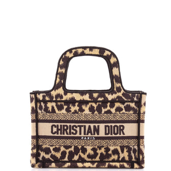 Christian Dior Book Tote Mizza Embroidered Canvas Mini