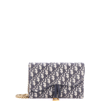 Christian Dior Saddle Chain Clutch Oblique Canvas