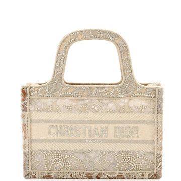 Christian Dior Book Tote Embroidered Canvas Mini