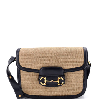 Gucci Horsebit 1955 Shoulder Bag Canvas and Leather Small
