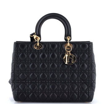 Christian Dior Lady Dior Bag Cannage Quilt Lambskin Large