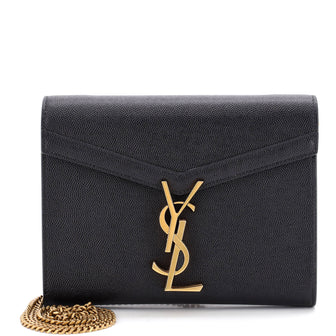 Saint Laurent Cassandra Chain Wallet Leather Mini