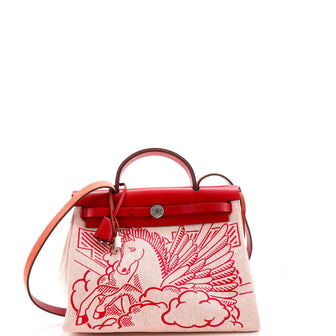 Hermes Herbag Zip Pegase Pop Toile and Leather 31