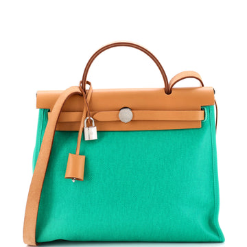 Hermes Herbag Zip Berline Vache Canvas and Leather 31