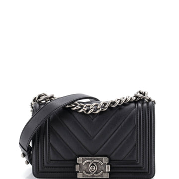Chanel Boy Flap Bag Chevron Calfskin Small