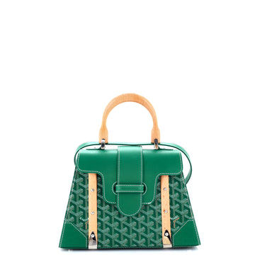 Goyard Saigon Top Handle Bag Coated Canvas with Leather PM