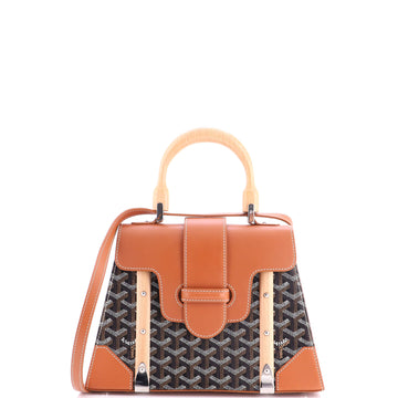 Goyard Saigon Top Handle Bag Coated Canvas with Leather PM