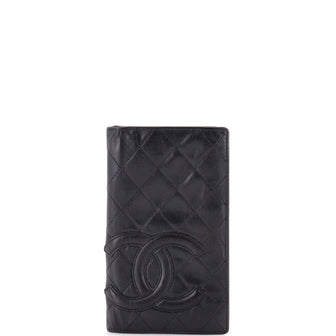 Chanel Cambon Bifold Wallet Quilted Lambskin Long