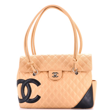 Chanel Cambon Flap Tote Quilted Leather Large
