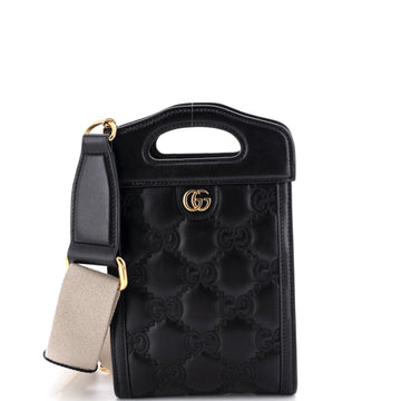 Gucci Top Handle Crossbody Bag GG Matelasse Leather Mini