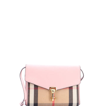 Burberry Macken Crossbody Bag Leather and House Check Canvas Small