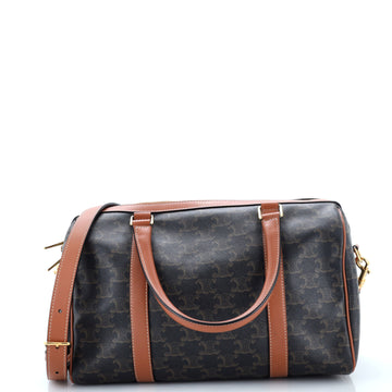 Celine Boston Bag Triomphe Coated Canvas Medium