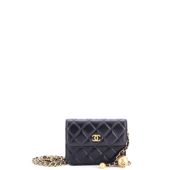 Chanel Pearl Crush Flap Clutch with Chain Quilted Lambskin Mini